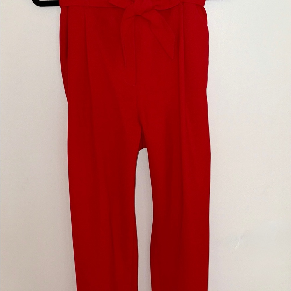 Red High-Waisted Trousers